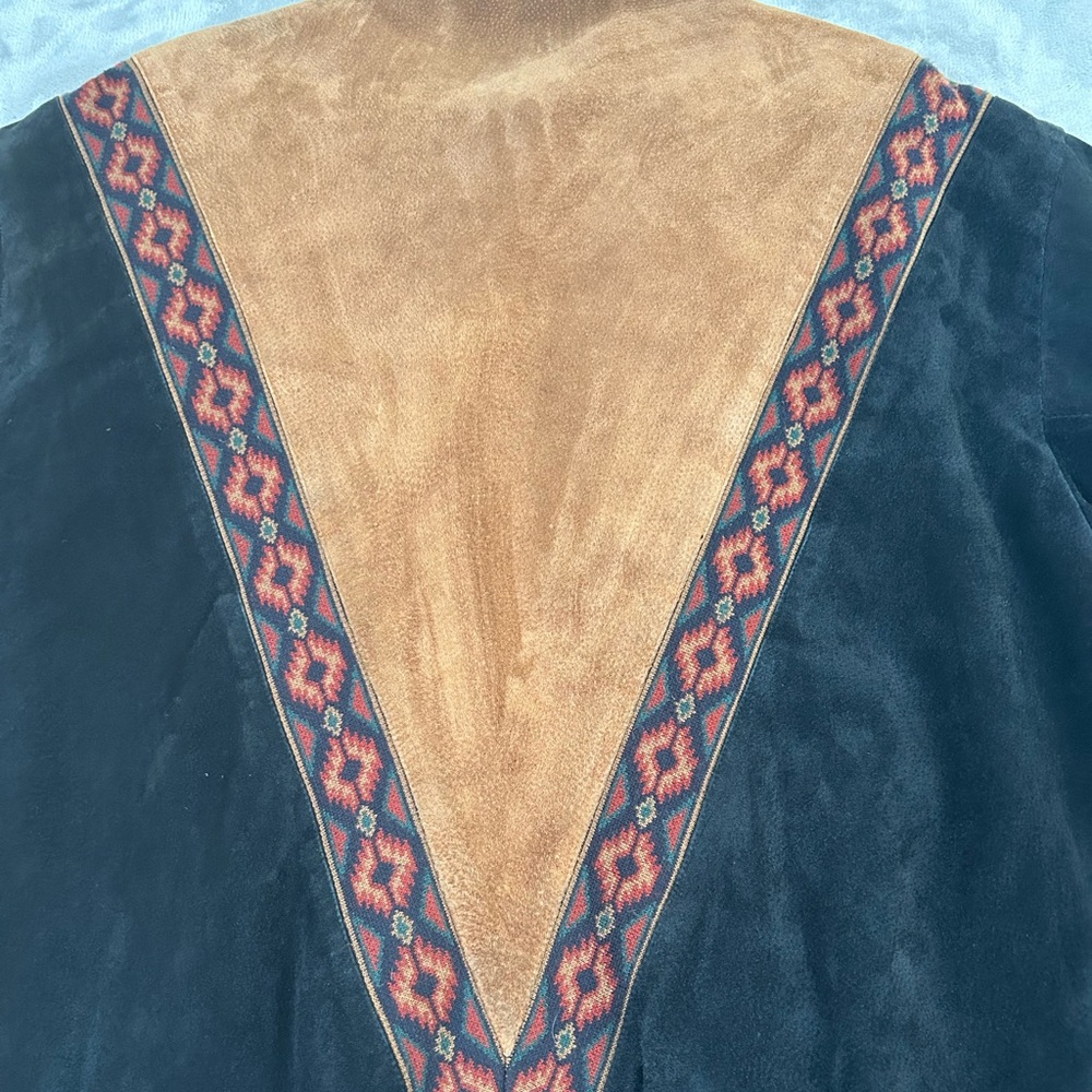 Vintage cripple creek two tone suede Aztec bomber jacket - Picture 9 of 14